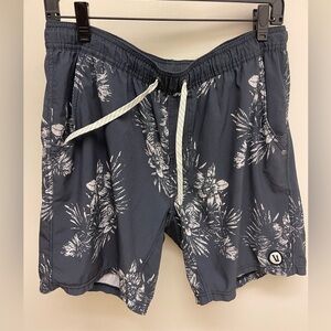 Vuori Banks Short Floral Print Men’s Athletic Shorts Drawstring Quick Dry